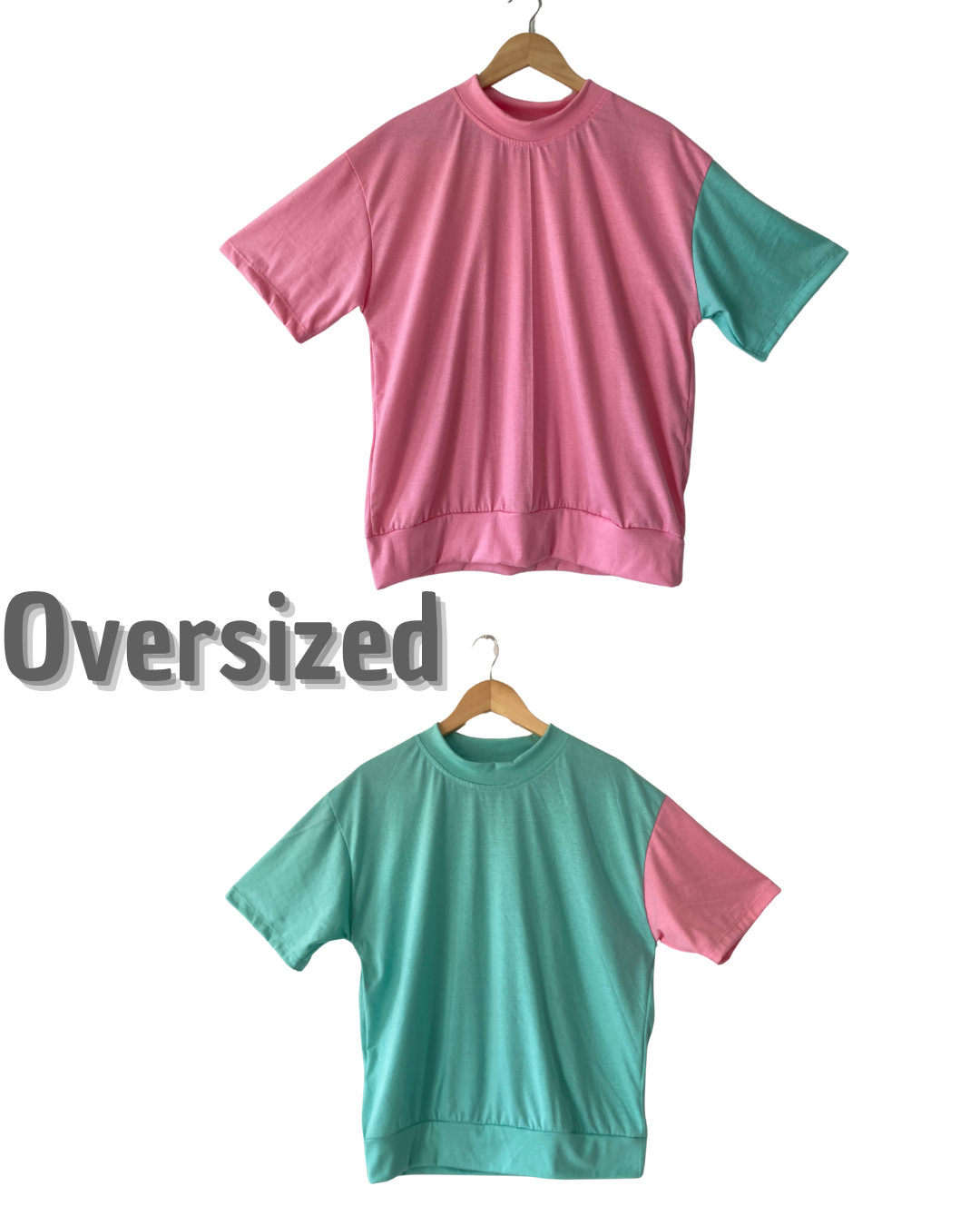 Dual Tone Oversize Tee/ Camiseta oversize de dos tonos